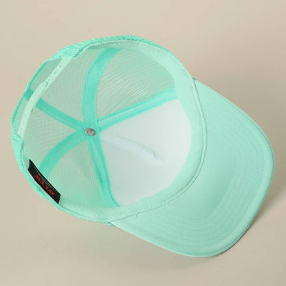 Two-Tone Mesh Back High Crown Foam Trucker Hat - Southern Sassy Boutique