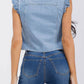 Denim Front Tie with Ruffle