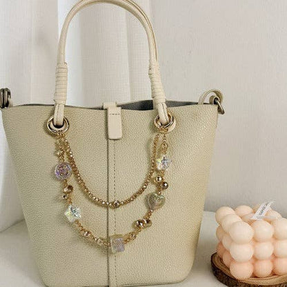 Elegant Double-Layer Crystal Beaded Keychain DP25C903