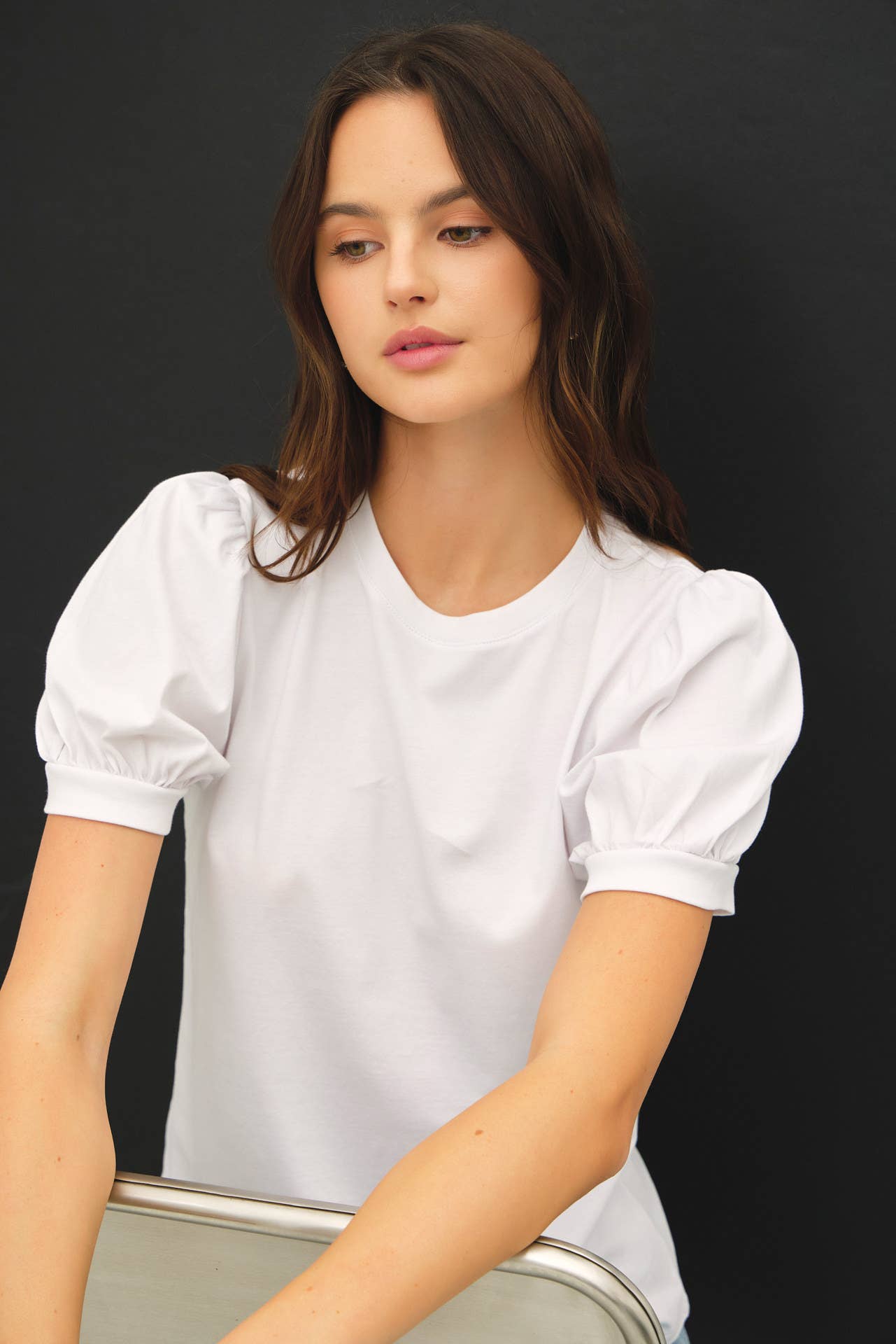 COTTON JERSEY PUFF SLEEVE T-SHIRTS