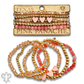 Enamel hearts and faceted bead bracelet