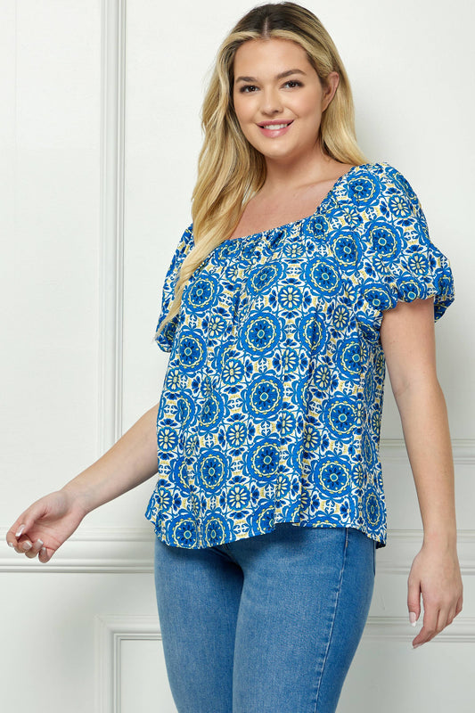 Curvy Bubble Trapeze Blouse