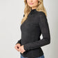 Lettuce Edge Detail Mock Neck Top
