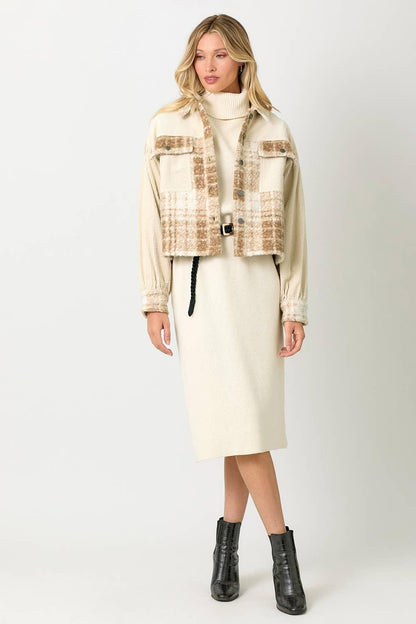 Mixed Media Shacket - Southern Sassy Boutique