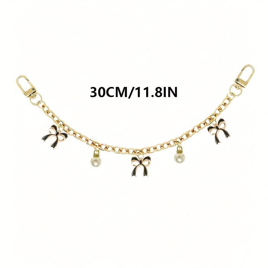 Elegant Bow Knot Pearl Chain Bag Charm DP25H622