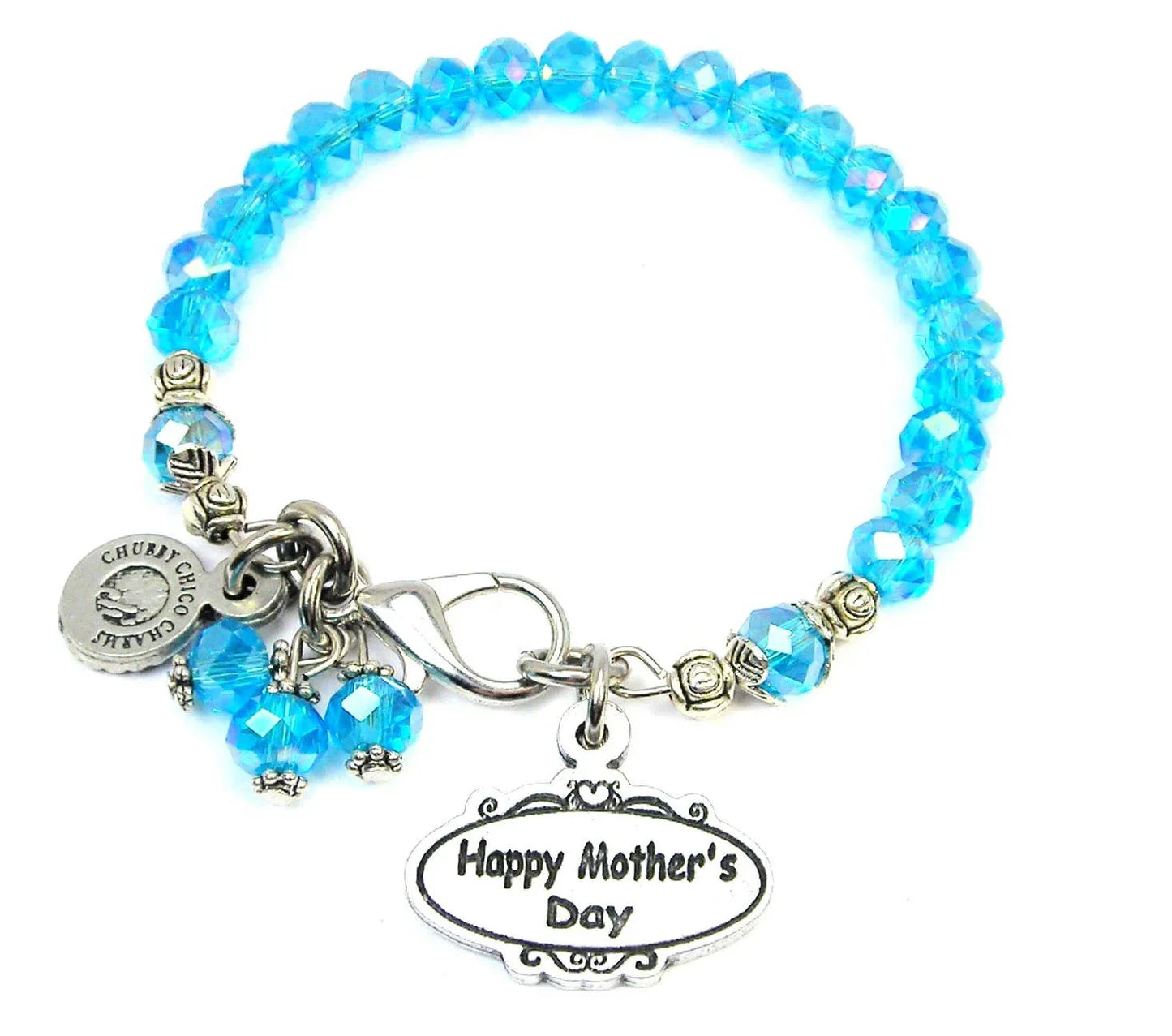 Happy Mother's Day oval Splash Of Color Crystal Bracelet - Southern Sassy Boutique