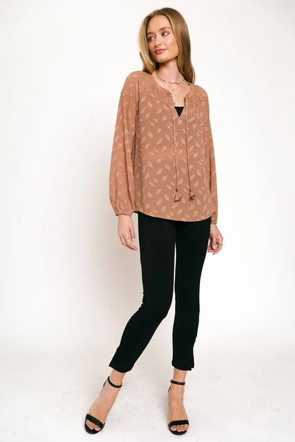 Jacquard Blouse - Southern Sassy Boutique