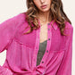 Soft Washed Button Down Waffle Textured Gauze Shirts
