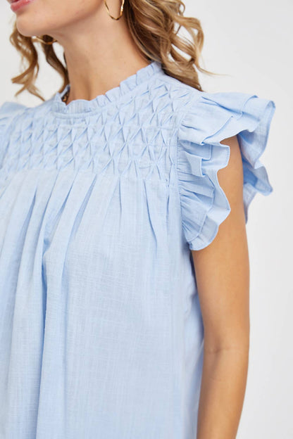 Smoked Ruffle Pullover Top