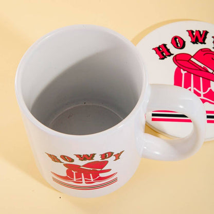 Western Cowboy Boots And Hat 15 Oz Mug With Matching Coaster