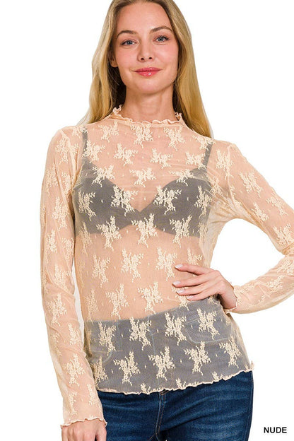 Lace See-through Layering Top