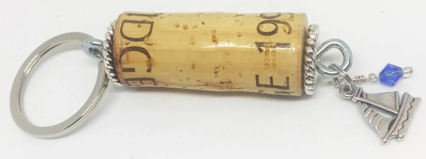 Sailboat Charm Braid Design Keychain - Southern Sassy Boutique