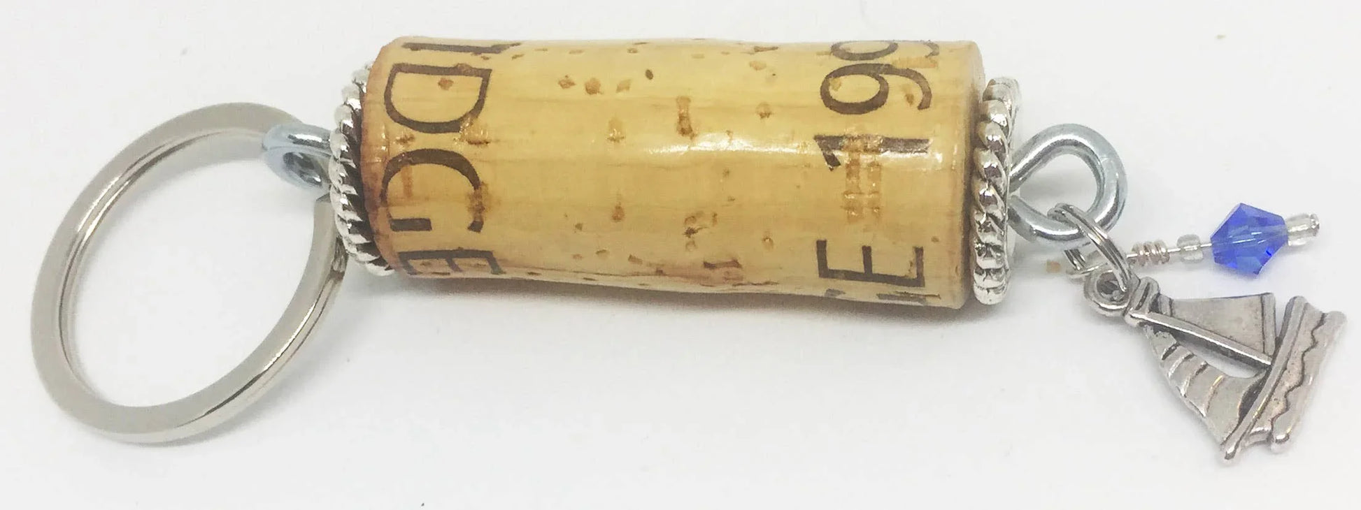 Sailboat Charm Braid Design Keychain - Southern Sassy Boutique