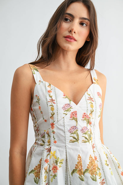 Floral Print Peplum Top with Adjustable Straps