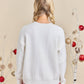 Festive Holiday Falala Embroidered Sweater Knit Top