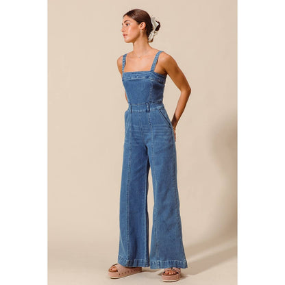 Washed Denim Jumpsuit