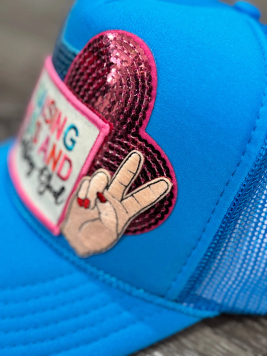 Raising Kids & Trusting God Christian Trucker Hat - Southern Sassy Boutique