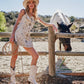 Studded Western Buckle Stretch Denim Dress