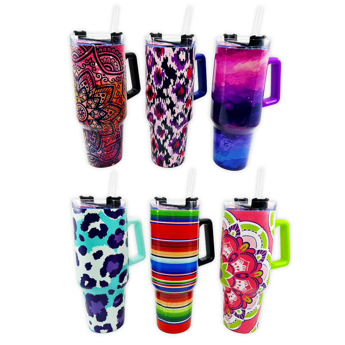 40 oz Cup with Handle Full Print Design