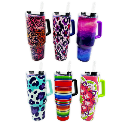 40 oz Cup with Handle Full Print Design - Southern Sassy Boutique