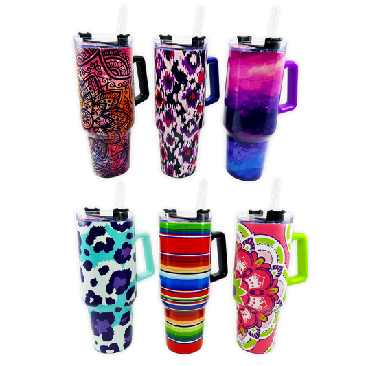 40 oz Cup with Handle Full Print Design