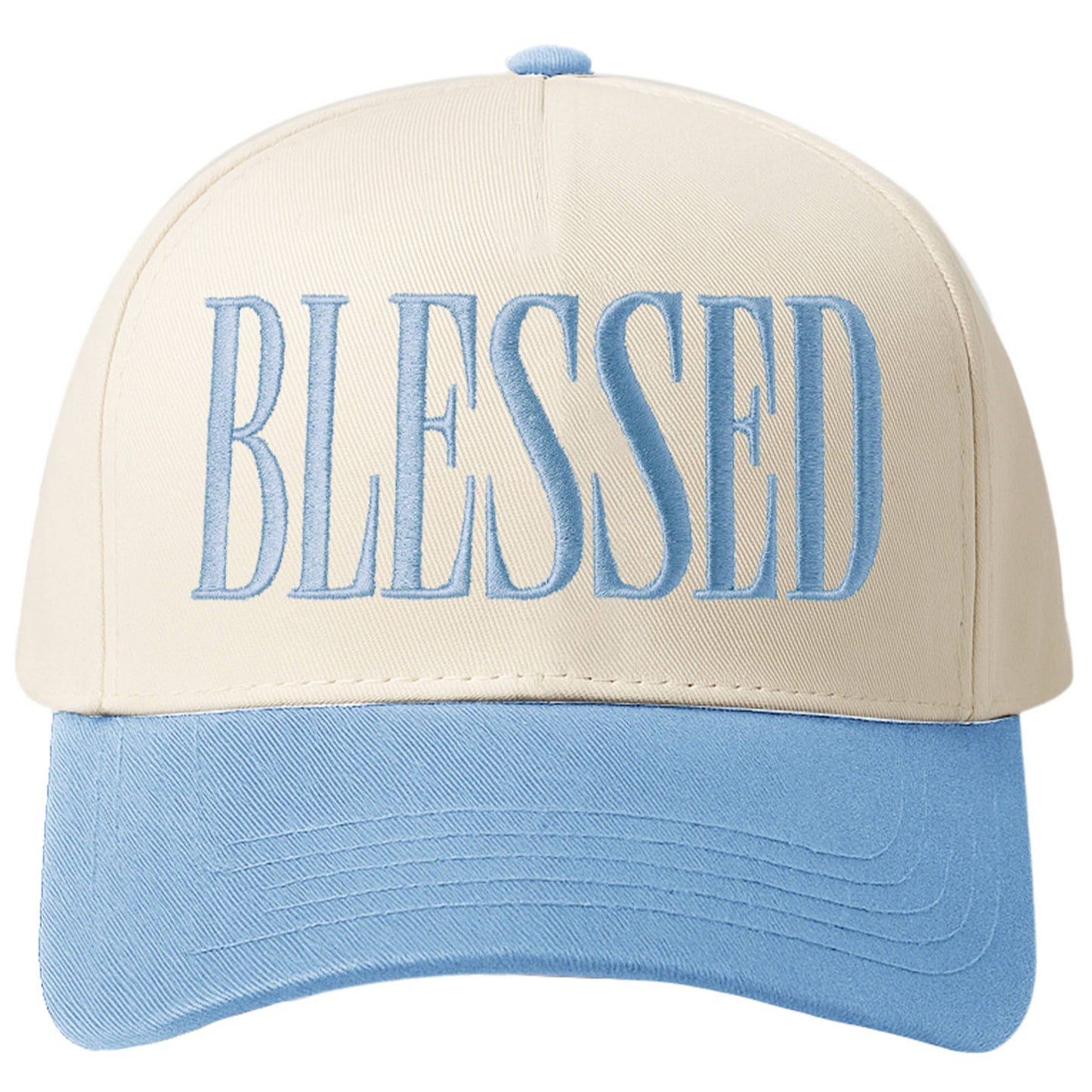 BLESSED Embroidered Letter on Two Tone Baseball Cap