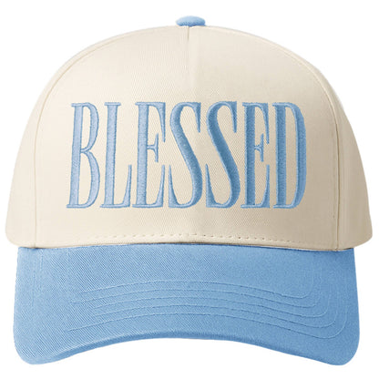 BLESSED Embroidered Letter on Two Tone Baseball Cap