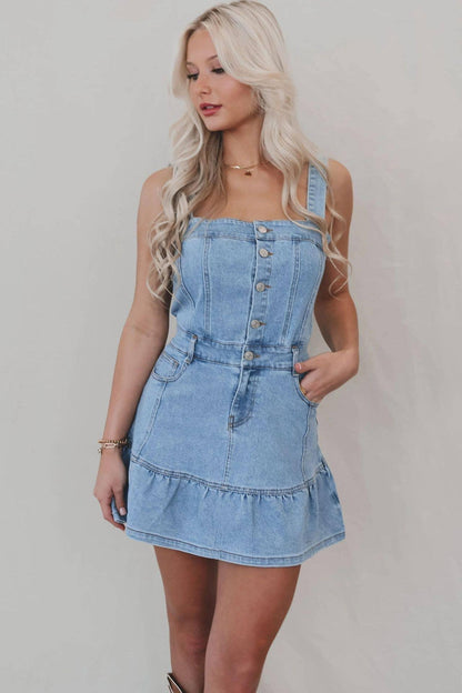 Chic Sleeveless Denim Dress For Women - Southern Sassy Boutique