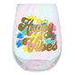 Jumbo Wine Glass - Happy Vibes