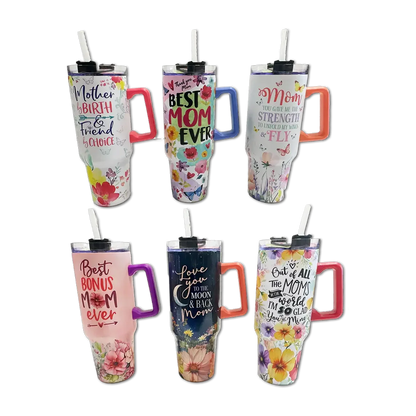 Celebrate Mom Theme 40oz Insulated Cup - Southern Sassy Boutique