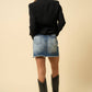 Button Fly Denim Skirt