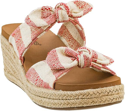 Corkys-Tie the Knot Wedge Natural Stripe