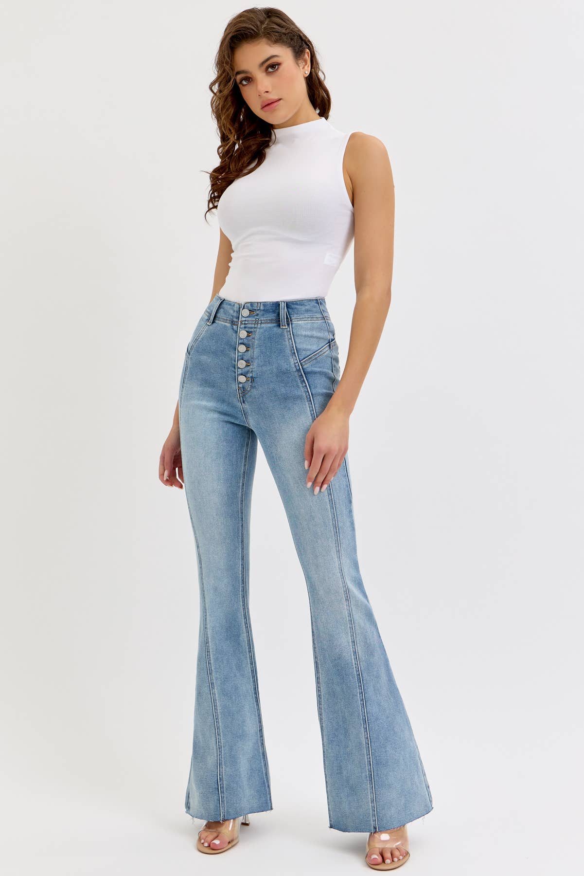 High Rise Seam Details Flare