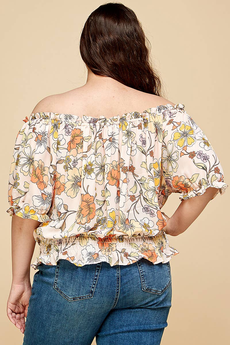 Peasant Off Shoulders Floral Top