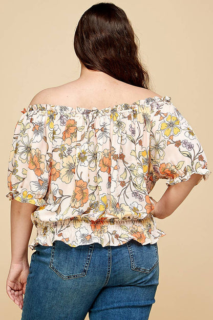 Peasant Off Shoulders Floral Top