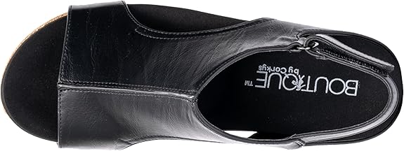 Corkys-Carley Black Smooth Cork Wedge