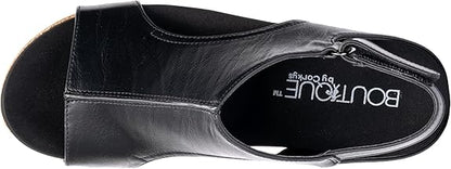 Corkys-Carley Black Smooth Cork Wedge