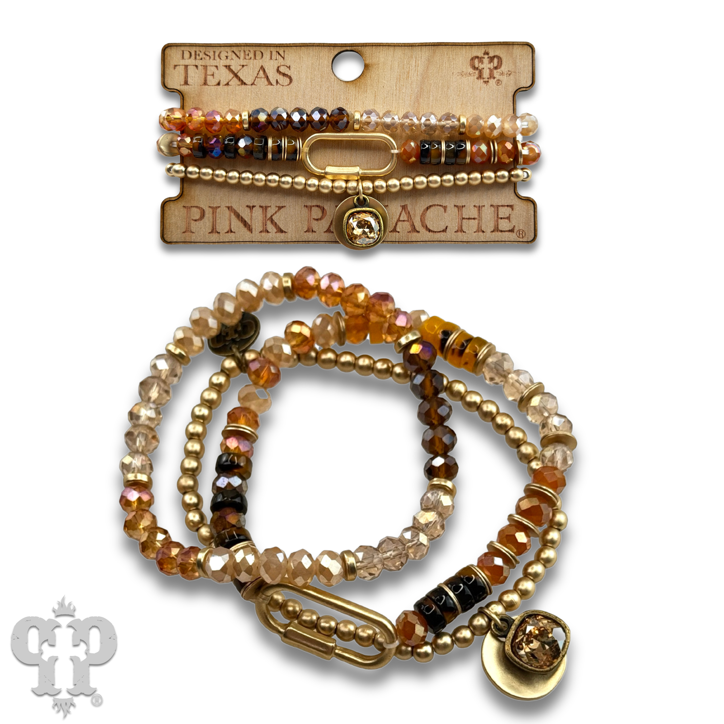Three strand bracelet with screw lock and Austrian crystal