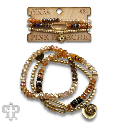 Three strand bracelet with screw lock and Austrian crystal - Southern Sassy Boutique