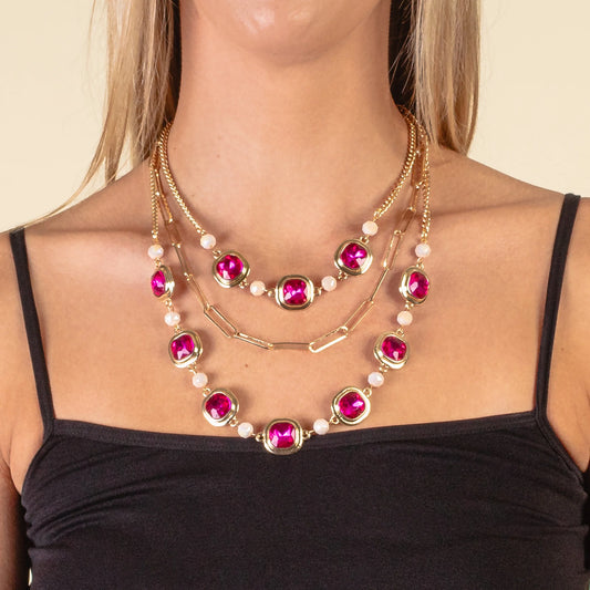 Crystal Layered Necklace