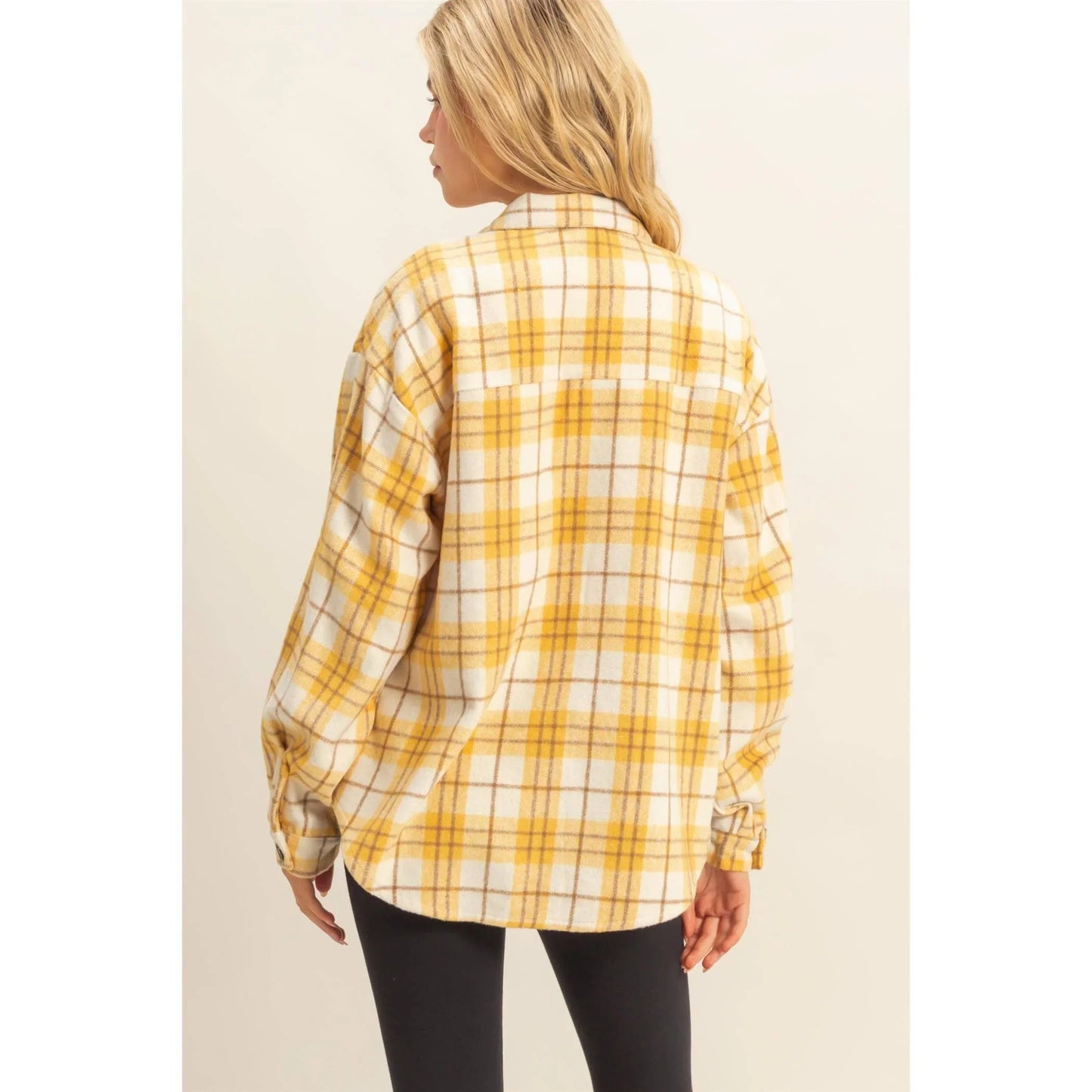 Collared Plaid Shacket - Southern Sassy Boutique