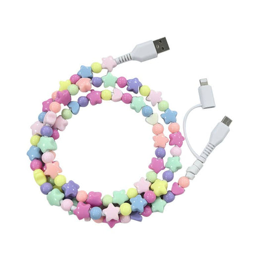 2-in-1 Colorful Star Fast Charging Cable