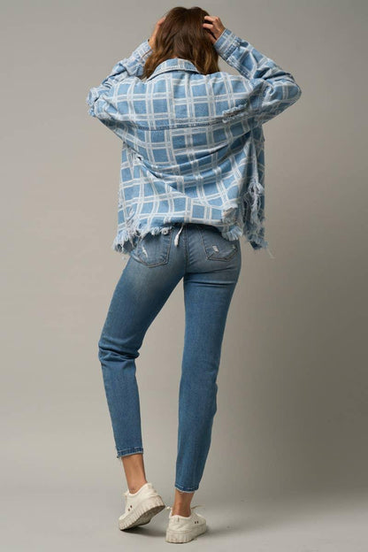 High Stretch Mid Rise Ripped Girlfriend Jeans - Southern Sassy Boutique