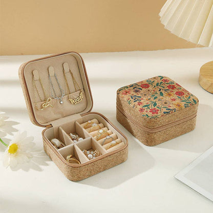 Soft Wood Print Zipper Jewelry Case