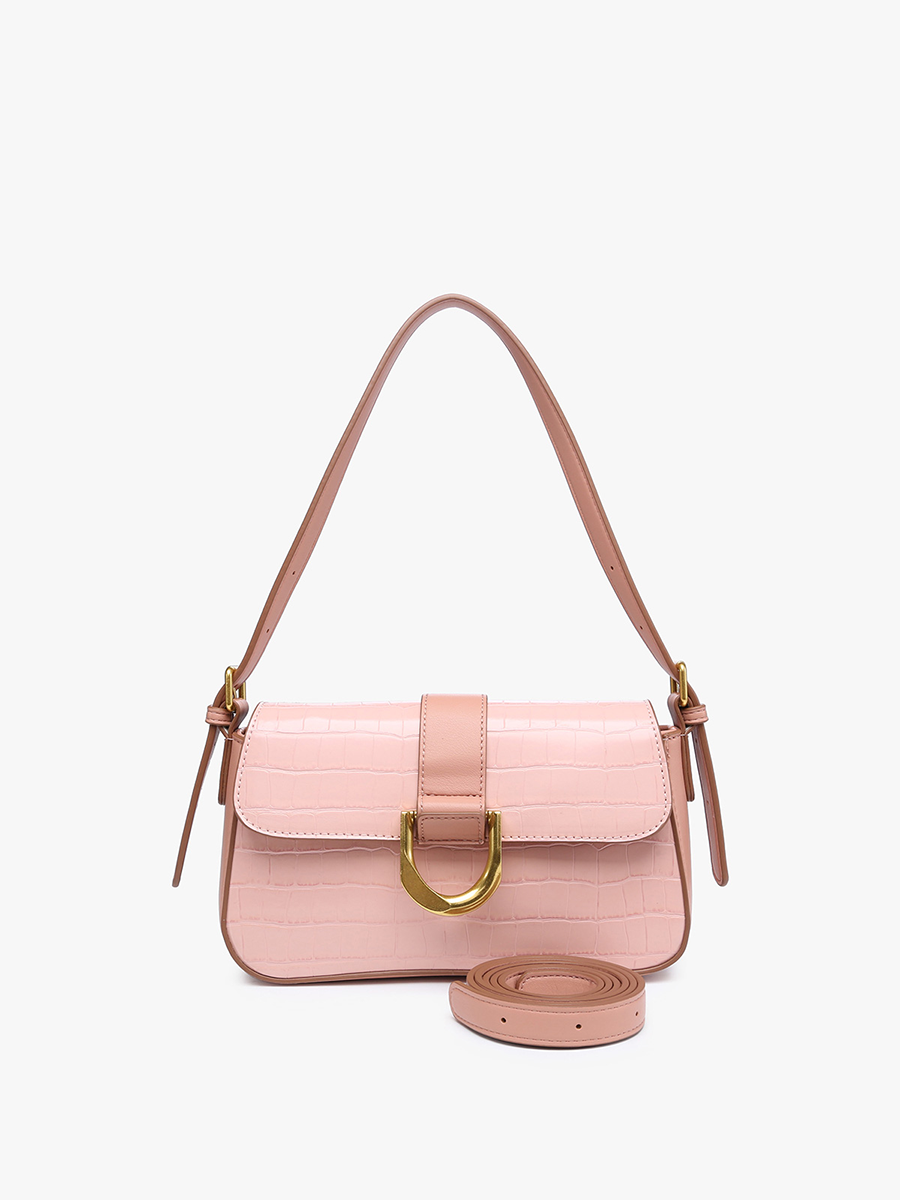 Lima Croc-Embossed Satchel/Shoulder Bag