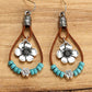Western Fashion Flower Beaded Hook Drop Earrings