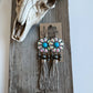 Western Concho Bead Fringe Dangle Earrings