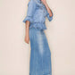 RUFFLE SLEEVE CROP JACKET