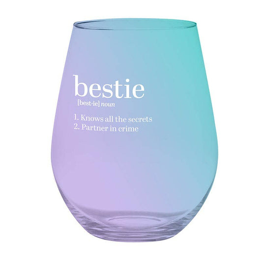 Jumbo Stemless Wine Glass - Bestie