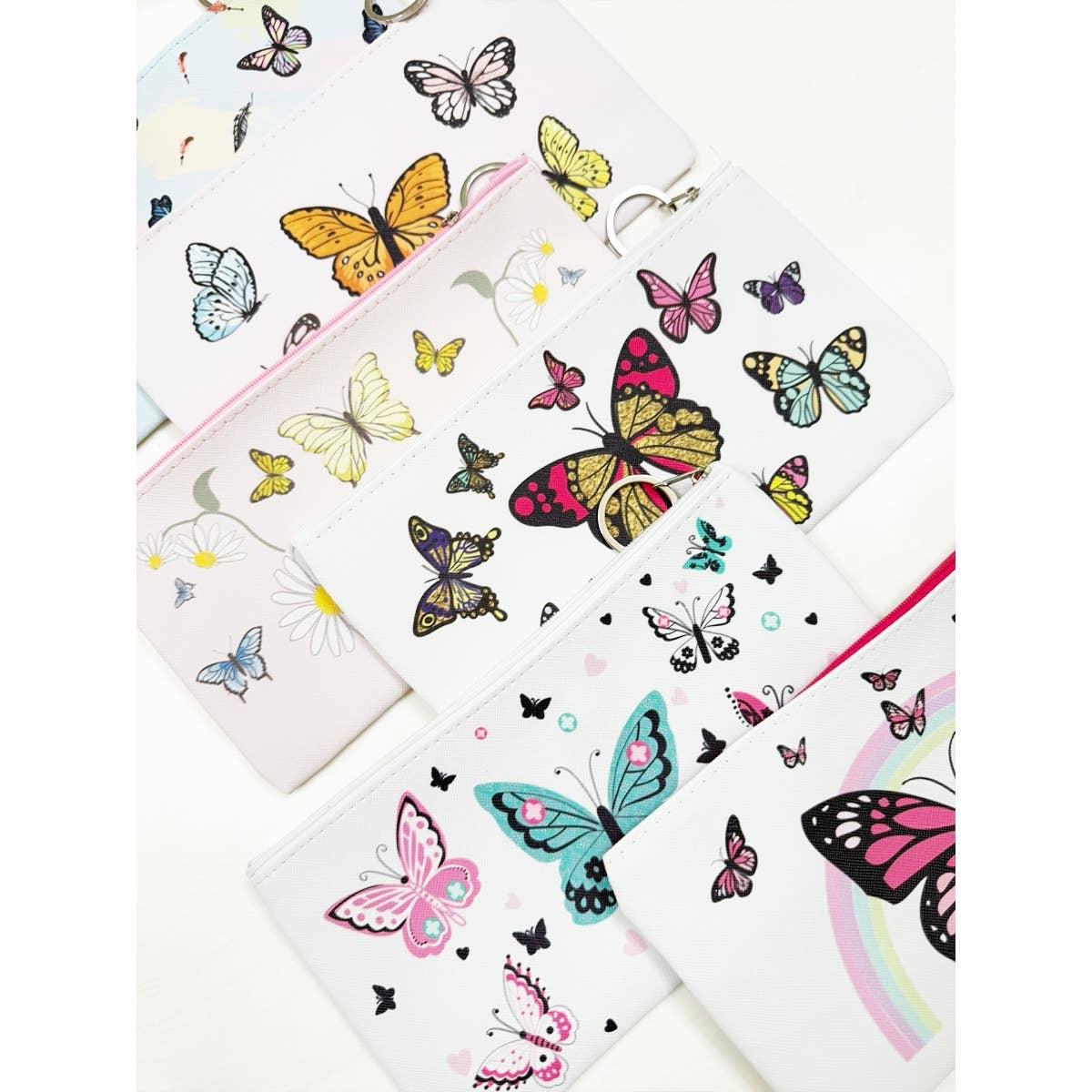 Butterfly Design Printed Cosmetic Pouch - Southern Sassy Boutique